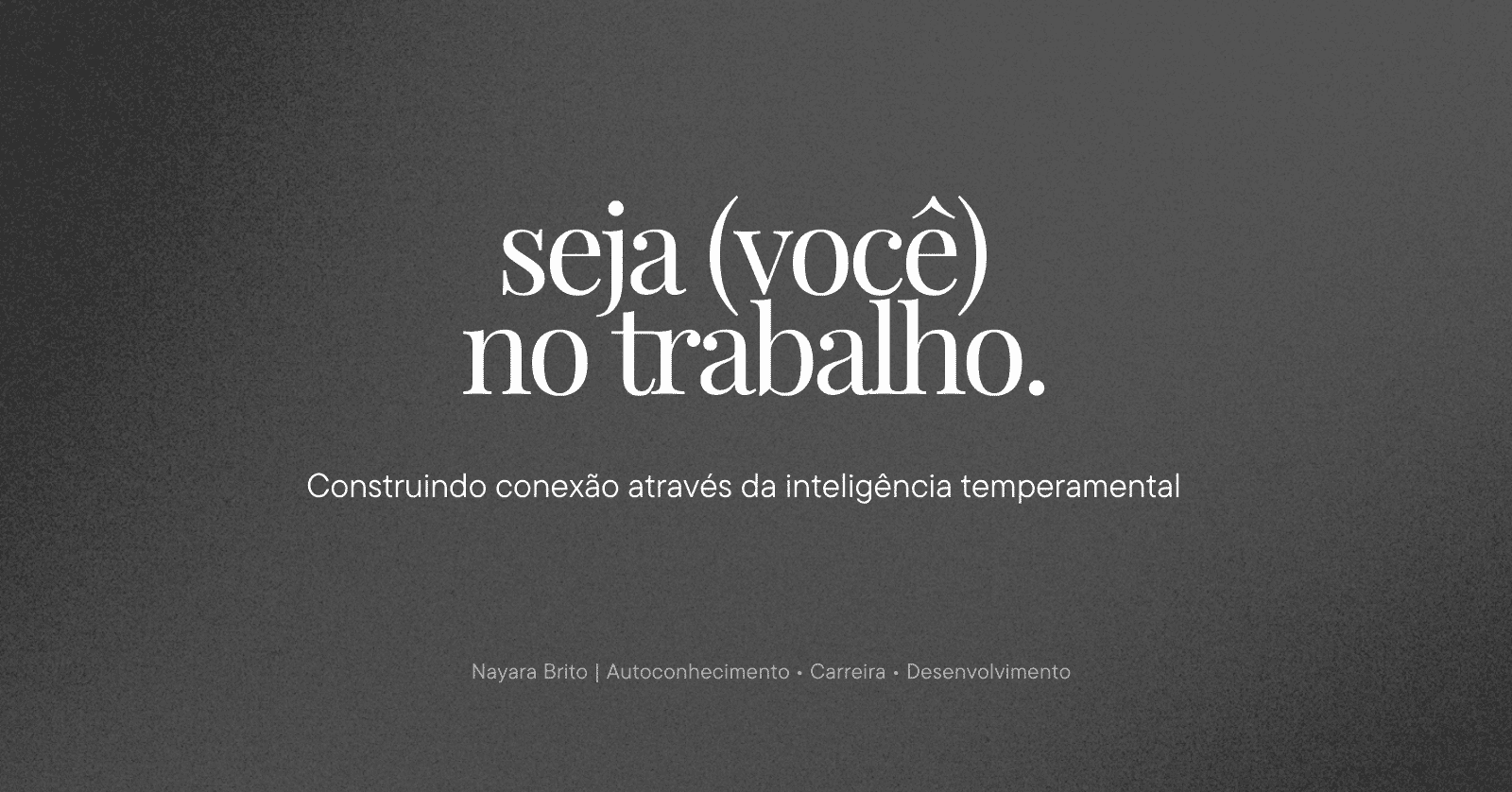 Imagem do campo Chega de tentar se encaixar.