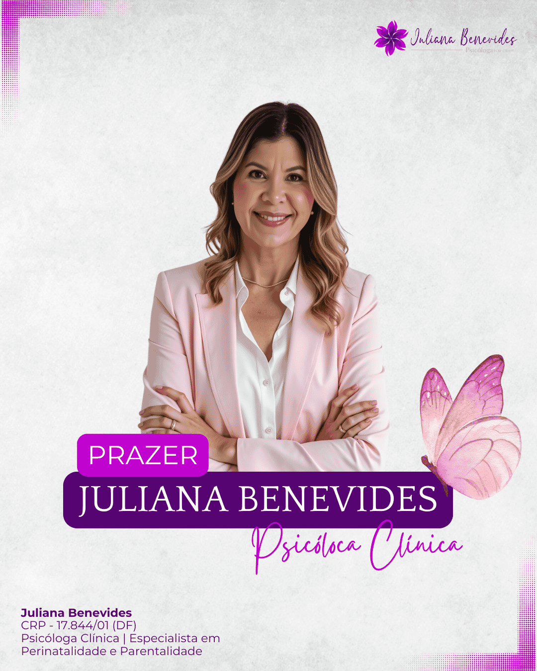 Imagem do campo Olá, muito prazer, me chamo Juliana Benevides!